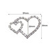 Joined Hearts Diamante Silver Slider Buckles - (Pack of 10)